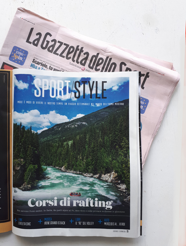 Oggi Sport Week della Gazzetta dello Sport parla di Rafting