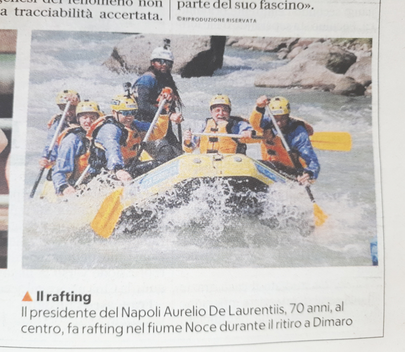 Alle squadre di Serie A piace il rafting